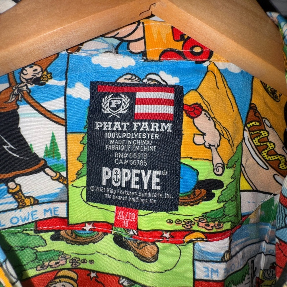 💥SALE💥Phat Farm Popeye Graphic Shirt - Multicolor - Picture 3 of 7